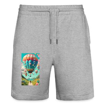Ballon Balon - Short de jogging bio TRAINER Stanley/Stella unisexe - gris chiné - Devant - Nik (191cm) & Marisol (170cm)