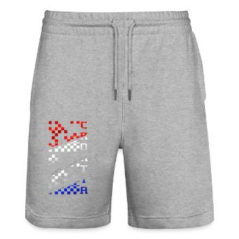 Kroatien hrvatska kroatien hrv travel europe zagreb - Stanley/Stella Unisex Bio Joggingshorts Trainer  - Grau meliert - Vorne - Nik (191cm) & Marisol (170cm)