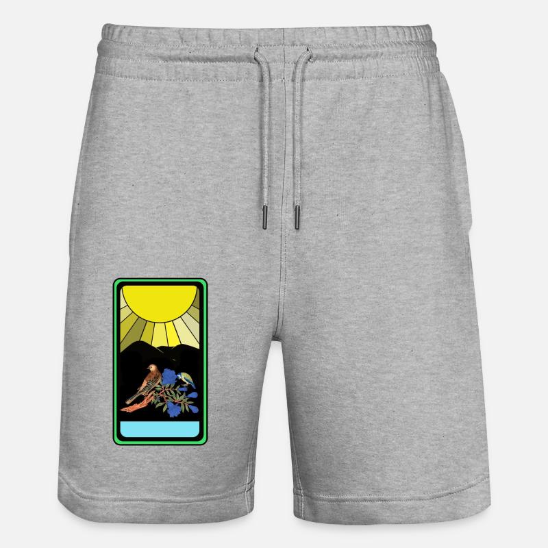 Soleil, Nature, Oiseau - Short de jogging bio TRAINER Stanley/Stella unisexe - gris chiné