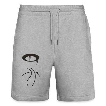 Basket-ball 5 0 06 - Short de jogging bio TRAINER Stanley/Stella unisexe - gris chiné - Devant - Nik (191cm) & Marisol (170cm)