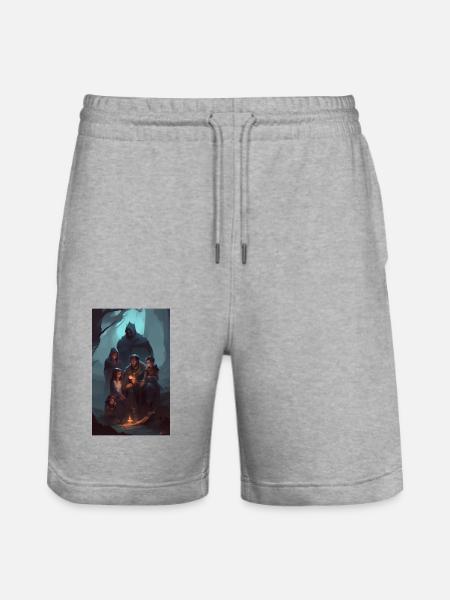 Dunkle Fantasy-Familiengeschichten - Stanley/Stella Unisex Bio Joggingshorts Trainer - Grau meliert