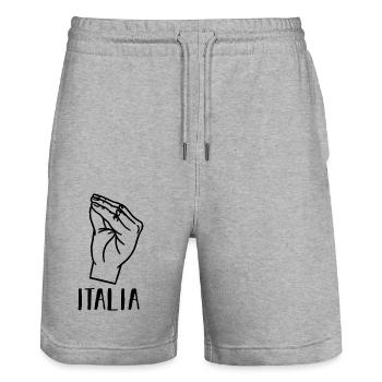 Italia Italiener Italienisch Italien - Stanley/Stella Unisex Bio Joggingshorts Trainer  - Grau meliert - Vorne - Nik (191cm) & Marisol (170cm)