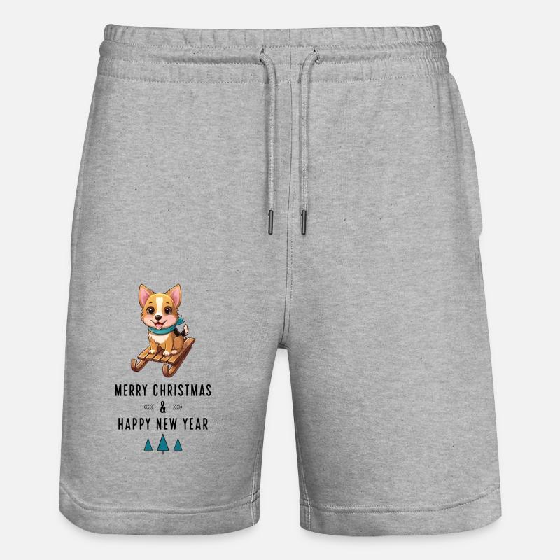 Chien à Noël - Short de jogging bio TRAINER Stanley/Stella unisexe - gris chiné