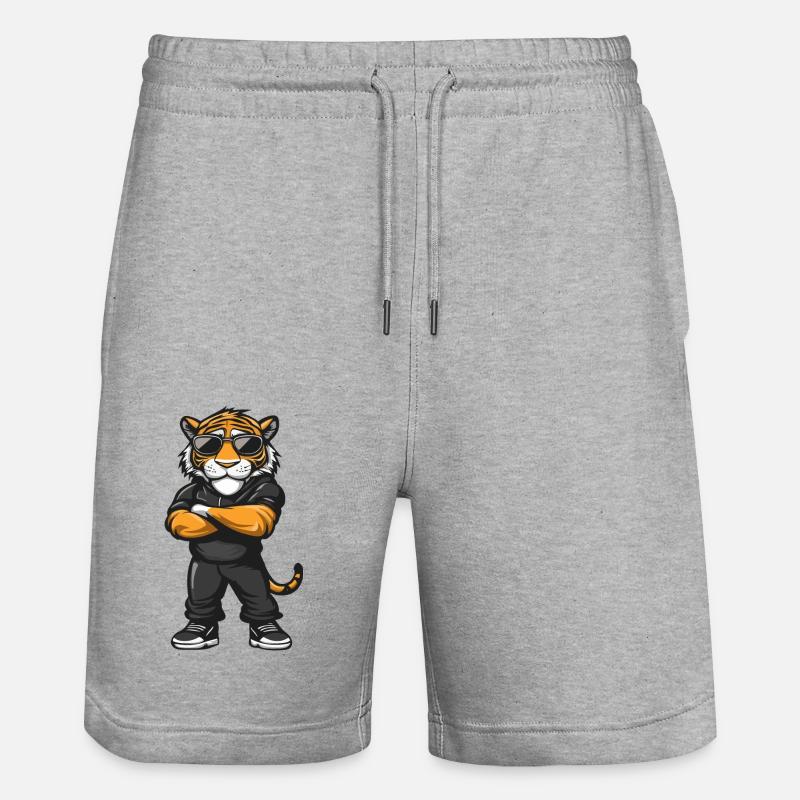 Bande dessinée Tiger - Short de jogging bio TRAINER Stanley/Stella unisexe - gris chiné