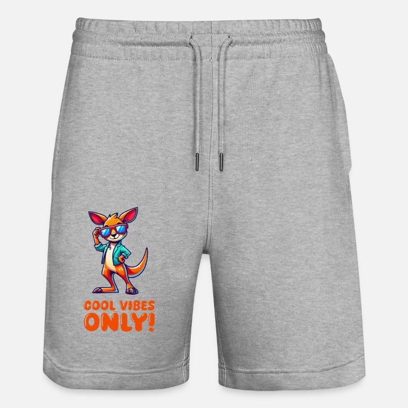 Kangaroo Comic Sunglasses - Stanley/Stella Trainer Unisex Organic Jogging Shorts - heather grey