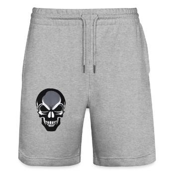 Rockmusik Totenkopf - Stanley/Stella Unisex Bio Joggingshorts Trainer  - Grau meliert - Vorne - Nik (191cm) & Marisol (170cm)