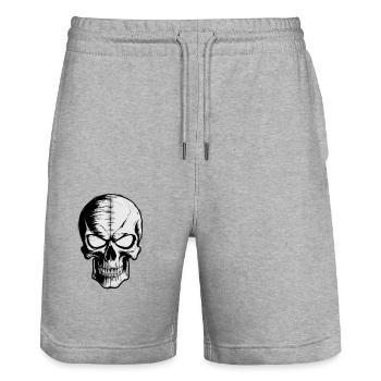 Rockmusik Totenkopf - Stanley/Stella Unisex Bio Joggingshorts Trainer  - Grau meliert - Vorne - Nik (191cm) & Marisol (170cm)