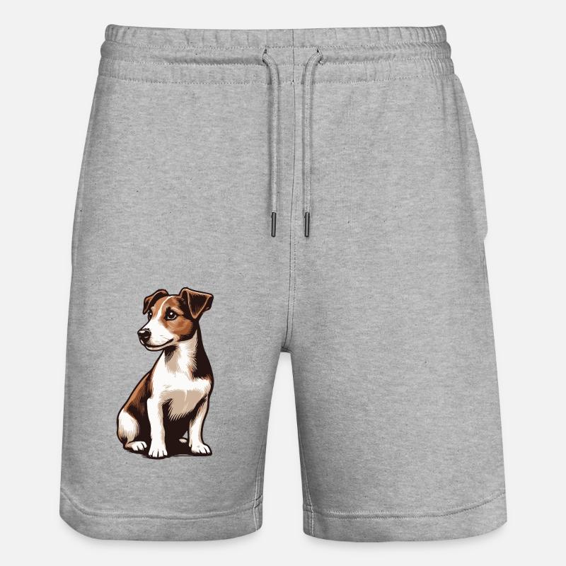 Jack Russell Terrier - Short de jogging bio TRAINER Stanley/Stella unisexe - gris chiné