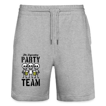 Skelett Bier Party Team - Stanley/Stella Unisex Bio Joggingshorts Trainer  - Grau meliert - Vorne - Nik (191cm) & Marisol (170cm)