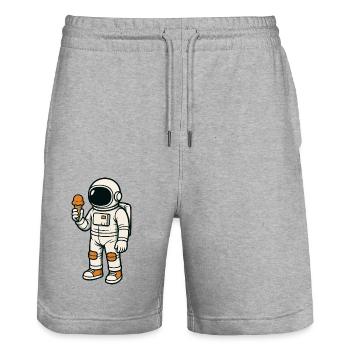 Astronaute - Short de jogging bio TRAINER Stanley/Stella unisexe - gris chiné - Devant - Nik (191cm) & Marisol (170cm)