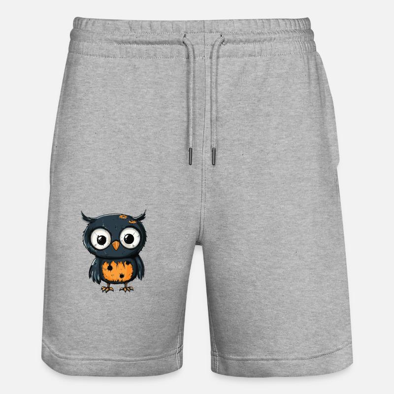 Eule Halloween Zombie - Stanley/Stella Unisex Bio Joggingshorts Trainer  - Grau meliert