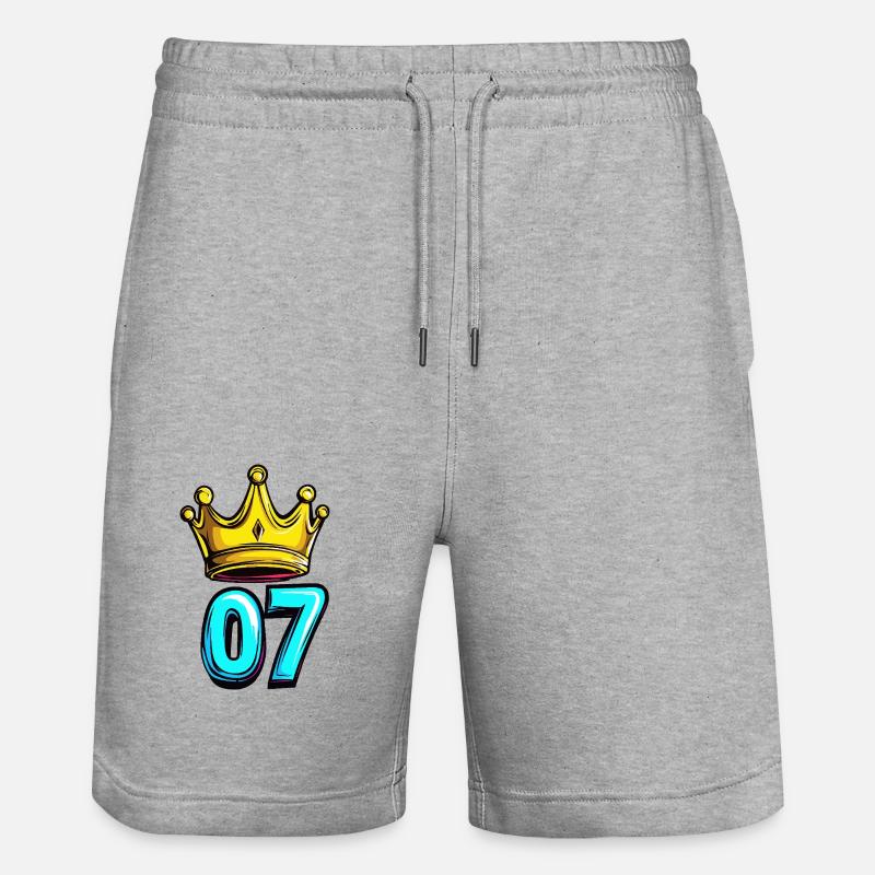 Couronne à 7 chiffres - Short de jogging bio TRAINER Stanley/Stella unisexe - gris chiné