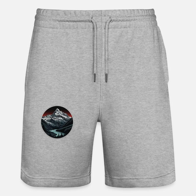 Schweizer Berge - Stanley/Stella Unisex Bio Joggingshorts Trainer  - Grau meliert