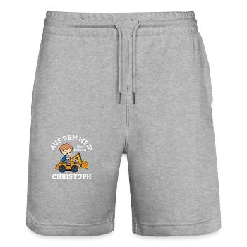 Christoph Vorname Bagger - Stanley/Stella Unisex Bio Joggingshorts Trainer  - Grau meliert - Vorne - Nik (191cm) & Marisol (170cm)