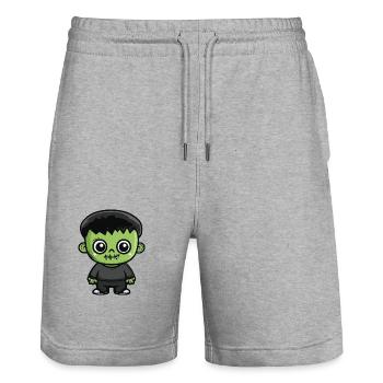 Zombie Halloween Comic Baby - Stanley/Stella Unisex Bio Joggingshorts Trainer  - Grau meliert - Vorne - Nik (191cm) & Marisol (170cm)