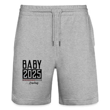 Baby 2025 Loading Saying - Stanley/Stella Trainer Unisex Organic Jogging Shorts - heather grey - Front - Nik (191cm) & Marisol (170cm)