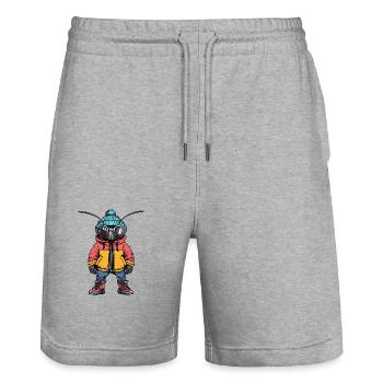 Ameise Lustig Winter - Stanley/Stella Unisex Bio Joggingshorts Trainer  - Grau meliert - Vorne - Nik (191cm) & Marisol (170cm)