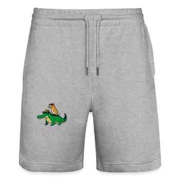 Taxi Crocodile Capybara Capybara Lunettes de soleil - Short de jogging bio TRAINER Stanley/Stella unisexe - gris chiné - Devant - Nik (191cm) & Marisol (170cm)