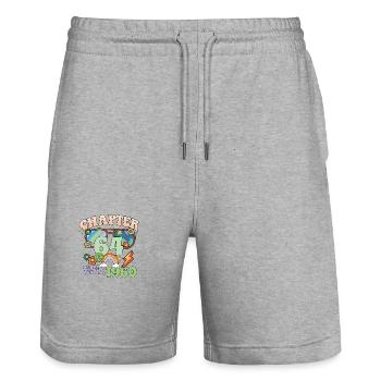Turning 64 64th Birthday Retro Theme Peace Sign - Stanley/Stella Unisex Bio Joggingshorts Trainer  - Grau meliert - Vorne - Nik (191cm) & Marisol (170cm)