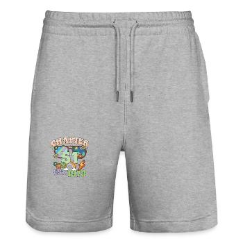 Turning 51 51st Birthday Retro Theme Peace Sign - Stanley/Stella Trainer Unisex Organic Jogging Shorts - heather grey - Front - Nik (191cm) & Marisol (170cm)