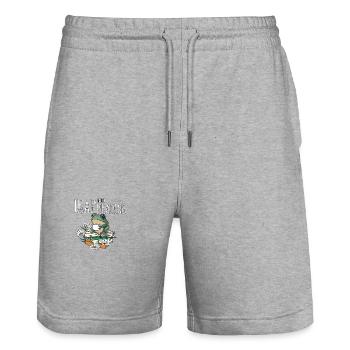 Leap Into Reading Cute Frog Bookworm Love To Read - Stanley/Stella Trainer Unisex Organic Jogging Shorts - heather grey - Front - Nik (191cm) & Marisol (170cm)