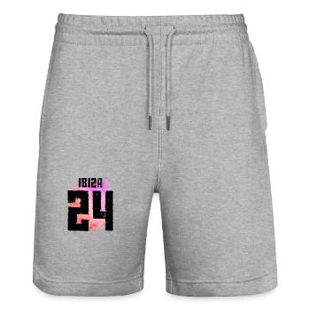 Ibiza 24 Jersey 2024 Multicoloured - Stanley/Stella Trainer Unisex Organic Jogging Shorts - heather grey - Front - Nik (191cm) & Marisol (170cm)