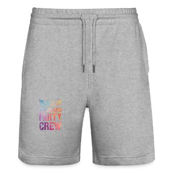 Dicton de l’équipage de la fête en Thaïlande - Short de jogging bio TRAINER Stanley/Stella unisexe - gris chiné - Devant - Nik (191cm) & Marisol (170cm)