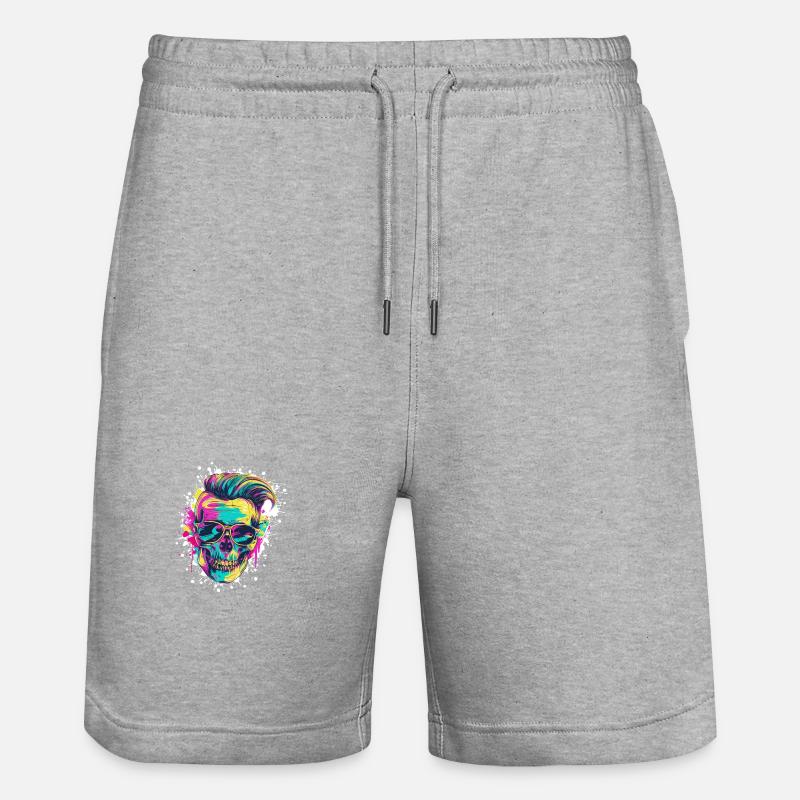 Techno Skull Party Coiffure - Short de jogging bio TRAINER Stanley/Stella unisexe - gris chiné