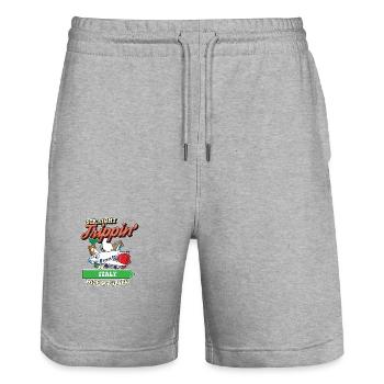 Straight Trippin' To Italy With My Tribe Family - Stanley/Stella Trainer Unisex Organic Jogging Shorts - heather grey - Front - Nik (191cm) & Marisol (170cm)