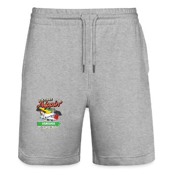 Straight Trippin' To Jamaica With My Tribe Family - Stanley/Stella Trainer Unisex Organic Jogging Shorts - heather grey - Front - Nik (191cm) & Marisol (170cm)