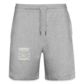 Too Bless To Be Stressed 51st Birthday Turning 51 - Stanley/Stella Trainer Unisex Organic Jogging Shorts - heather grey - Front - Nik (191cm) & Marisol (170cm)