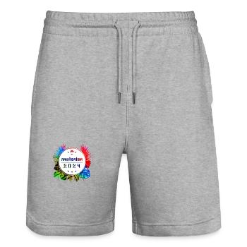 Amsterdam 2024 Bunt - Stanley/Stella Unisex Bio Joggingshorts Trainer  - Grau meliert - Vorne - Nik (191cm) & Marisol (170cm)