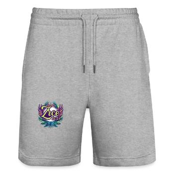 Zrce 2024 Bunt - Stanley/Stella Unisex Bio Joggingshorts Trainer  - Grau meliert - Vorne - Nik (191cm) & Marisol (170cm)