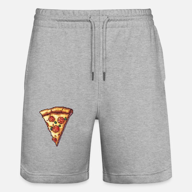 Pizza Pixel Gamer - Short de jogging bio TRAINER Stanley/Stella unisexe - gris chiné