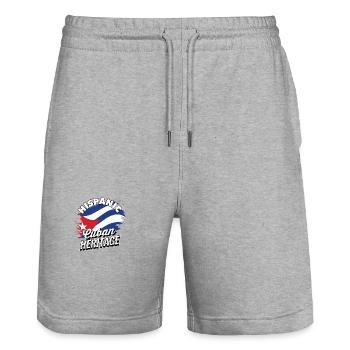 Hispanic Cuban Heritage - Cuban Heritage Gifts & - Stanley/Stella Trainer Unisex Organic Jogging Shorts - heather grey - Front - Nik (191cm) & Marisol (170cm)