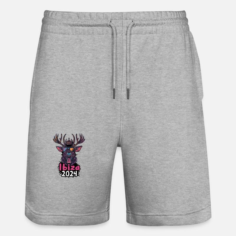Ibiza 2024 Cerf - Short de jogging bio TRAINER Stanley/Stella unisexe - gris chiné