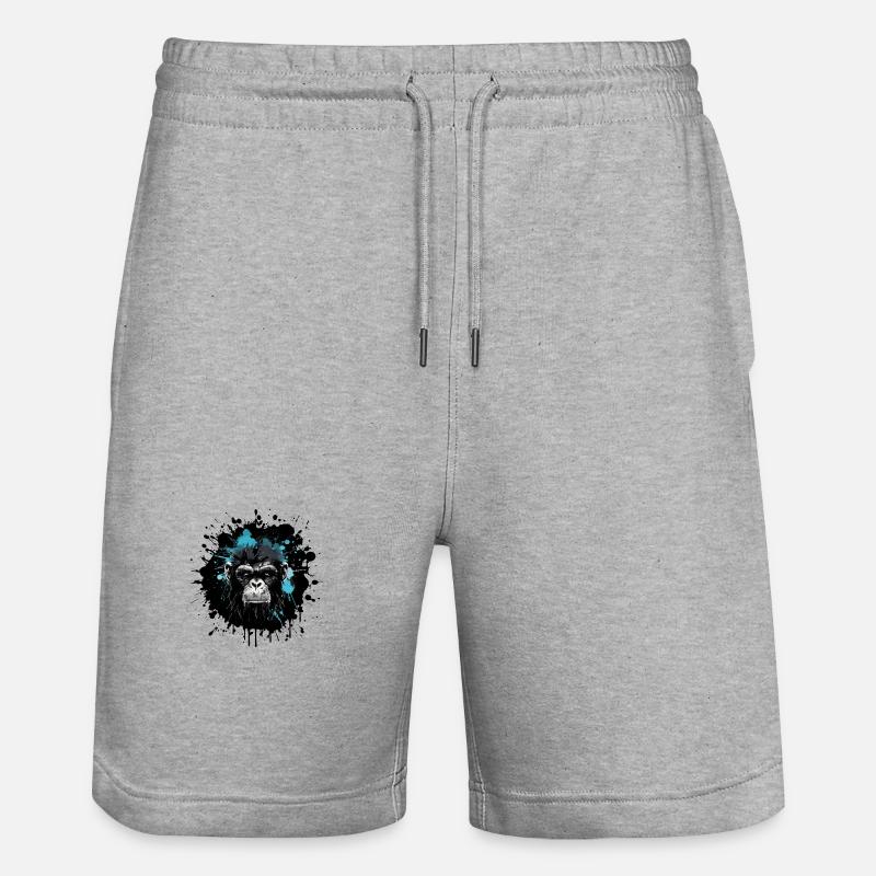 Portrait de singe - Short de jogging bio TRAINER Stanley/Stella unisexe - gris chiné