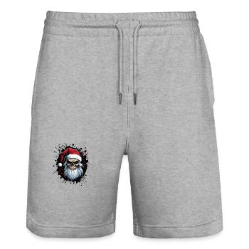 Père Noël Crâne Père Noël Père Noël - Short de jogging bio TRAINER Stanley/Stella unisexe - gris chiné - Devant - Nik (191cm) & Marisol (170cm)