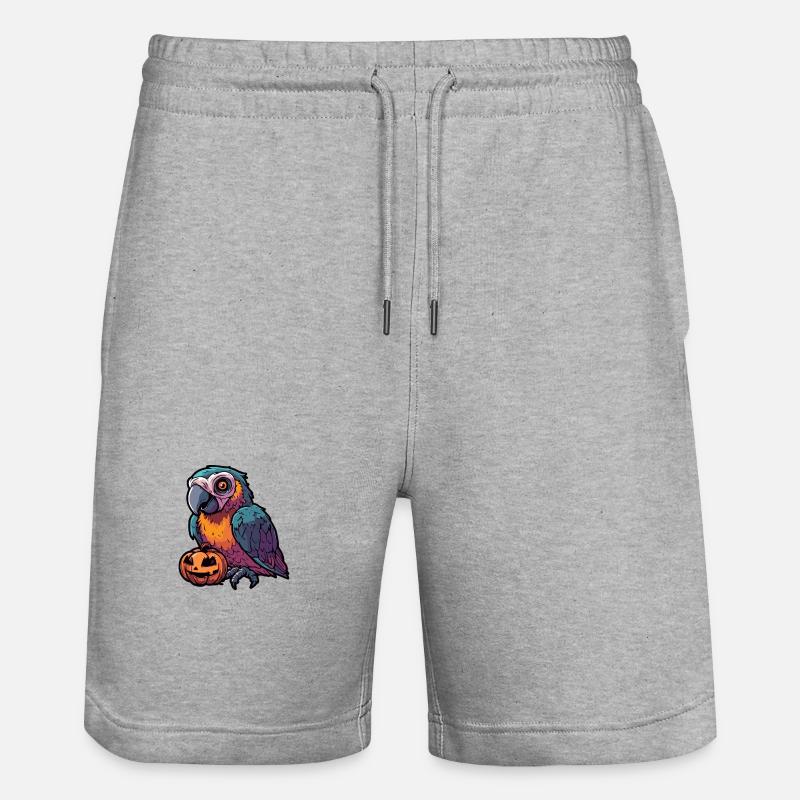 Perroquet Halloween Bande Dessinée Zombie - Short de jogging bio TRAINER Stanley/Stella unisexe - gris chiné