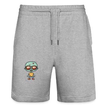 Zombie Halloween Cool - Short de jogging bio TRAINER Stanley/Stella unisexe - gris chiné - Devant - Nik (191cm) & Marisol (170cm)