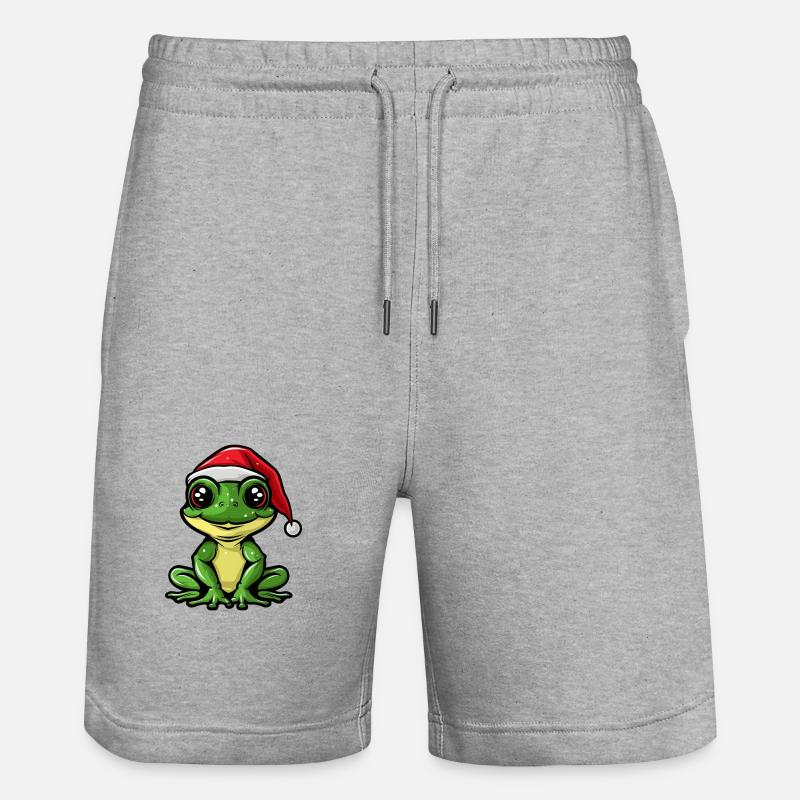 Grenouille Noël - Short de jogging bio TRAINER Stanley/Stella unisexe - gris chiné