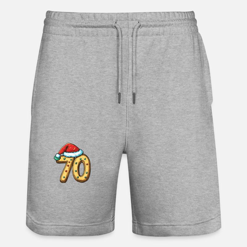 70 Numéro Noël - Short de jogging bio TRAINER Stanley/Stella unisexe - gris chiné