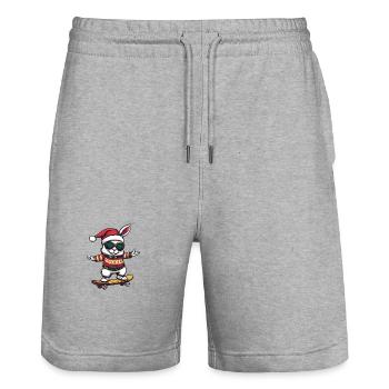 Hase Weihnachten Lustig - Stanley/Stella Unisex Bio Joggingshorts Trainer  - Grau meliert - Vorne - Nik (191cm) & Marisol (170cm)