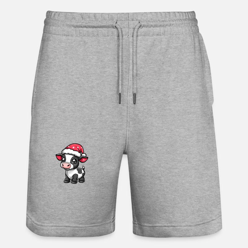 Vache Noël Mignon - Short de jogging bio TRAINER Stanley/Stella unisexe - gris chiné