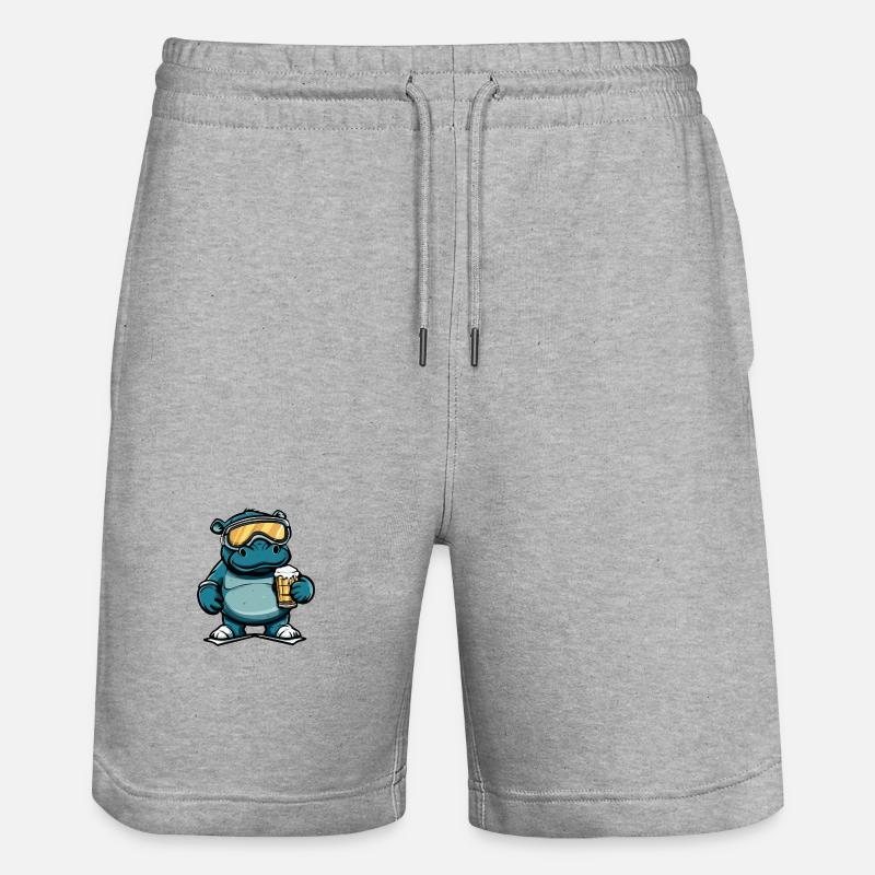 Bière de ski Hippopotamus - Short de jogging bio TRAINER Stanley/Stella unisexe - gris chiné