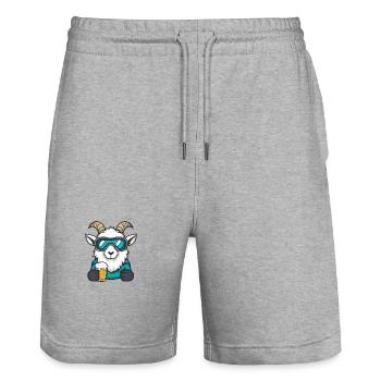 Bergziege Ski Bier - Stanley/Stella Unisex Bio Joggingshorts Trainer  - Grau meliert - Vorne - Nik (191cm) & Marisol (170cm)