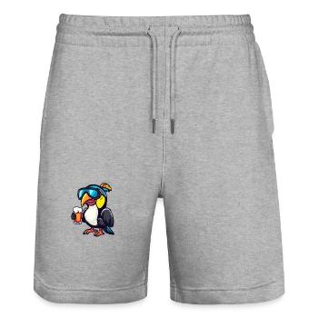 Toucan Bird Ski Beer - Stanley/Stella Trainer Unisex Organic Jogging Shorts - heather grey - Front - Nik (191cm) & Marisol (170cm)