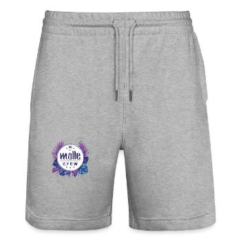 Malle Crew Coloré - Short de jogging bio TRAINER Stanley/Stella unisexe - gris chiné - Devant - Nik (191cm) & Marisol (170cm)