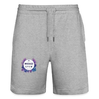 Mexiko Crew Bunt - Stanley/Stella Unisex Bio Joggingshorts Trainer  - Grau meliert - Vorne - Nik (191cm) & Marisol (170cm)