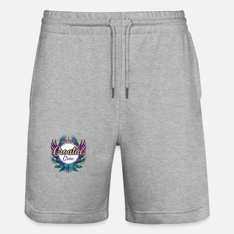 Vacances Croatie Crew - Short de jogging bio TRAINER Stanley/Stella unisexe - gris chiné